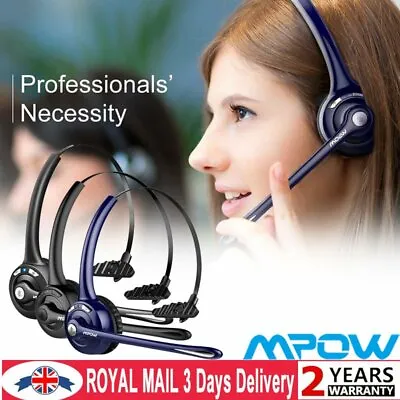 £20.99 • Buy Mpow Car Trucker Wireless Bluetooth Headset Headphones With Microphone Office