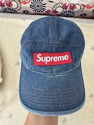 Supreme Denim SS 23 Leather Strap Back 5 Panel Hat • $60