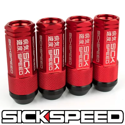 Sickspeed 4 Pc Red Aluminum 50mm 3pc Lug Nuts For Wheels Rims 12x1.5 L02 • $16.95