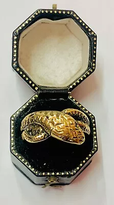  Vintage 9ct Yellow Gold & Garnet Snake Serpent Ring  Size T Heavy 3.9g • £29