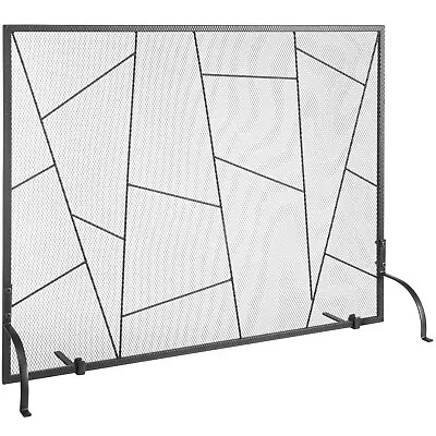 VEVOR 35.6 X28.4  Fireplace Screen 1-Panel Iron Mesh Spark Guard Modern • $54.14