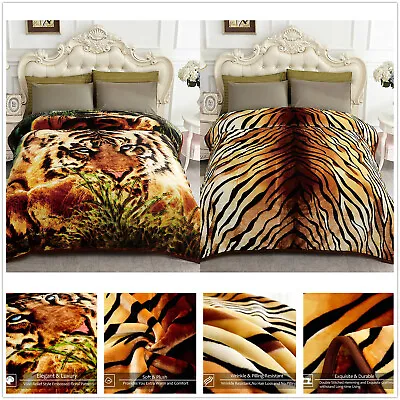 Queen King Size Mink Blanket Korean Style Reversible Tiger Blanket Warm • $47.99