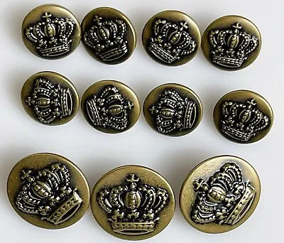 11 Pieces Antiqued Bronze Crown Metal Blazer Button Set Suits Coat Jacket • $9.99