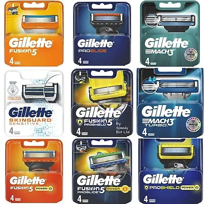 GILLETTE FUSION5 PROGLIDE PROSHIELD MACH3 POWER Skinguard SENSITIVE 4/8  BLADES • £9.29