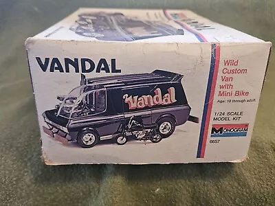 Monogram VANDAL 6657 1/24 Scale Model Car Kit As Is Custom Street Van (No Bike) • $9.99