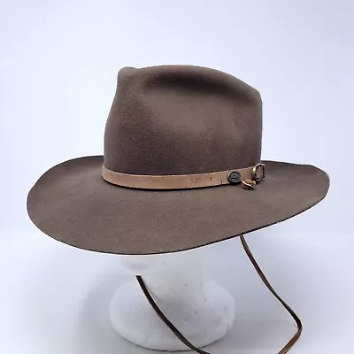 Vintage Bailey Lander Wool Felt Fedora Hat Mocha Brown Size 7 Unisex USA Made • $45