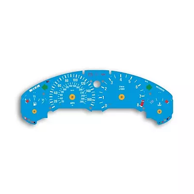 BMW E36 M3 Light Blue Instrument Cluster Replacement Gauge Faces 160 Mph 280 Kmh • $89