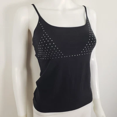 £19.38 • Buy Victoria's Secret Y2K 01/02 Black Cami Rhinestones Size S Trashy 2000's