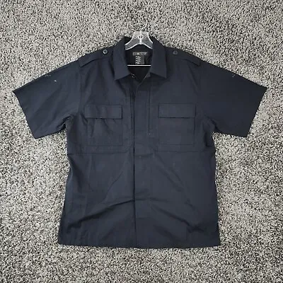 5.11 Tactical Mens Dark Blue Short Sleeve Polyester Blend Button Up Size L • $14.99