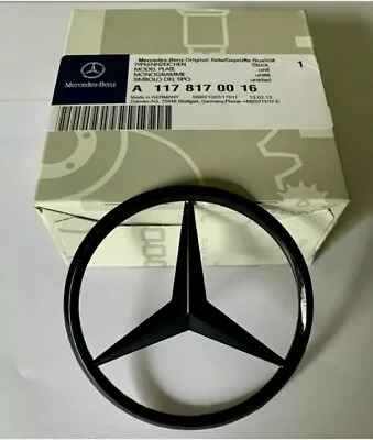 Mercedes CLA W117 C117 Rear Boot Lid Star Badge GLOSS BLACK A1178170016 - 2013+ • £16.99