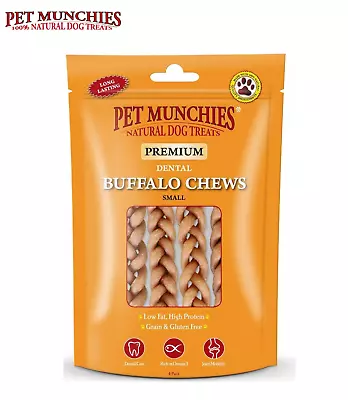 Pet Munchies Premium Small Dental Buffalo Chews | Dog Puppy | Natural Treats 55g • £4.98