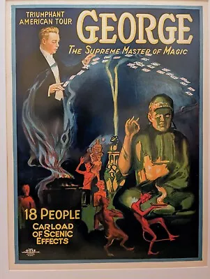 George The Supreme Master Of Magic Buddha Original 1929 Vintage Poster On Linen • $250