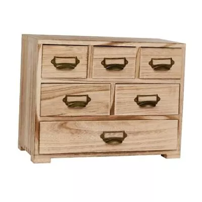 Wood Desk Drawer Organizer: Home Storage Cabinet 6 Drawers Mini Chest With  • $57.74