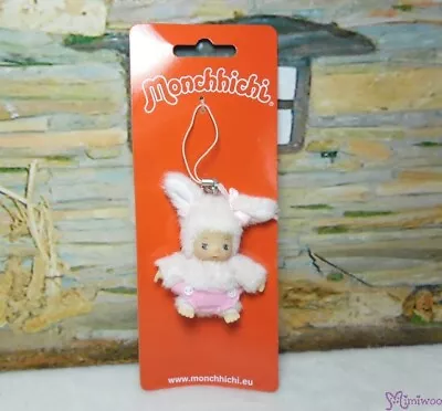 23835  Monchhichi Baby Bebichhichi Friend Plush Mascot Phone Strap Bunny ~ RARE • $19.99