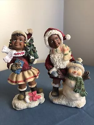 African American Boy & Girl Christmas Figurines K's Collection • $10.50