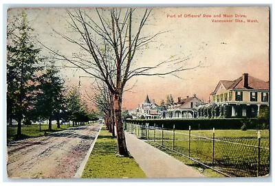 1908 Part Of Officers Row & Main Drive Vancouver Barracks Washington WA Postcard • $14.98