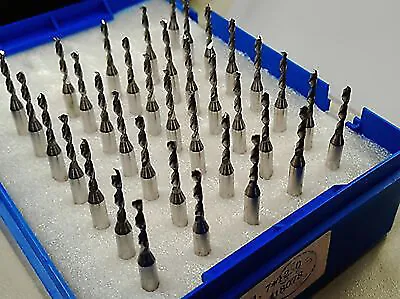 50pcs Carbide Micro Drill Bits 3.175mm X 0.2mm X 5mm CNC PCB Dremel 1/8 Shank • $55.34