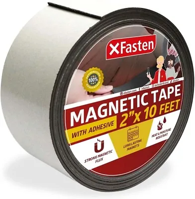 XFasten Strong Magnetic Tape For Whiteboard 2-Inch X 10-Foot Magnetic Tape S... • $22.99