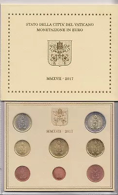 Coin Set Vatican Euro € BU 2017 SIMO OF THE TOP OF THE VATICAN Pope Francis • $94.66