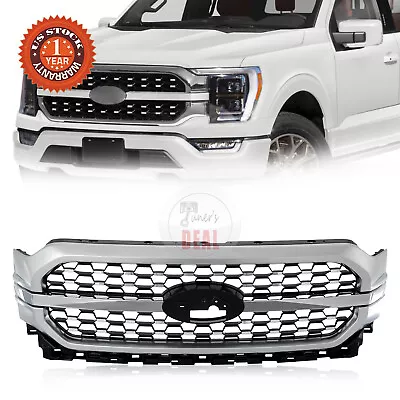 For 2021 2022 2023 Ford F150 Upper Bumper Grill Grille Honeycomb W/ Silver Trim • $317.49