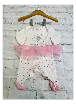 Baby Girls 0-3 Months Clothes Mummy Babygrow Tutu Outfit  *We Combine Postage* • £4.50