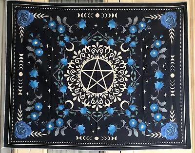 Wall Hanging Tapestry Gothic Decor Wiccan Pagan Hippie Home Decor Pentagram • £8.99