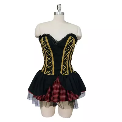 Vintage 1990s Fredericks Of Hollywood Bustier Corset S Black Lace Up Circus • $39.99