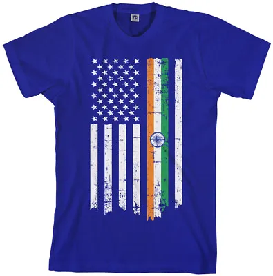 Indian American Flag Men's T-Shirt India Descent US Pride • $14.95