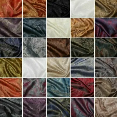 Paisley Jacquard Polyviscose Upholstery Dress Lining Fabric Two Tone • £5.75