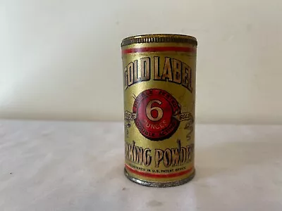 Vintage Gold Label 6 Baking Powder Paper Label Can Tin Full • $15