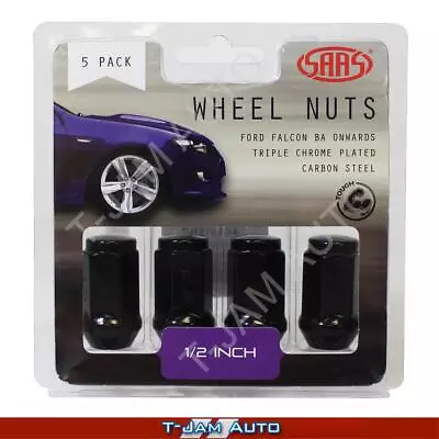 SAAS Wheel Nuts Flat 1/2 Blk 40mm 1x5PK For Ford Explorer 1996+ • $23.95