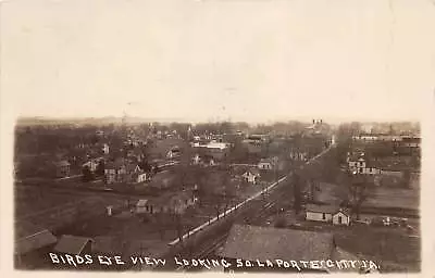 F1/ LaPorte City Iowa Real Photo RPPC Postcard 1913 Birdseye View Homes • $20.70