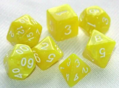 $8.97 • Buy Dice 7 Piece Set Yellow Pearl Polyhedral D & D Pathfinder Dungeons & Dragons