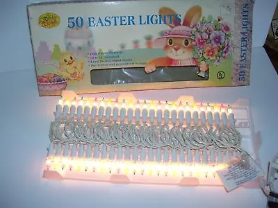 Vintage NOS Holiday Highlights Easter Pastel String Lights  • $25.99