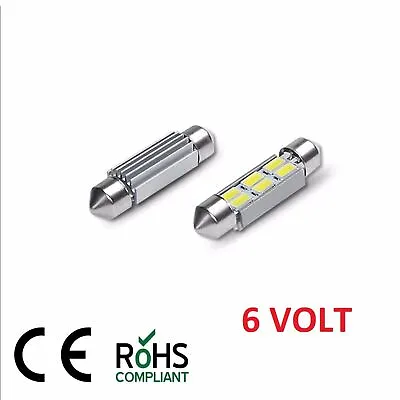 6 Volt 6V 38-39MM FESTOON LED BULB  6 SMD CLASSIC CAR MOTORBIKE SCOOTER GLB253 • $6.33