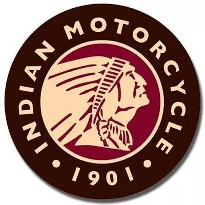 Indian Motorcycle 1901 12  Round Tin Sign Nostalgic Metal Sign Retro Home Decor • $13.91