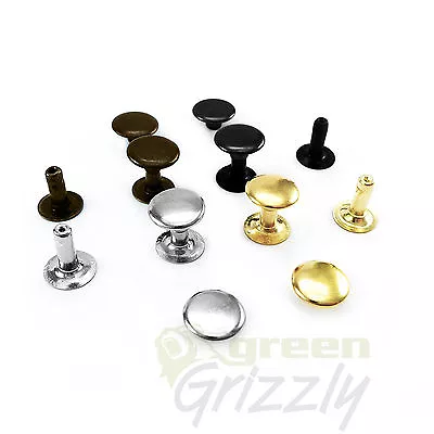 £1.99 • Buy Solid Brass Single Cap Rivets 7 X 7 Mm Rapid Rivets Leather Craft  Repairs - ANE