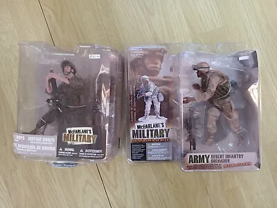2 X McFarlane Military: Mortar Loader / Second Tour Of Duty Army Desert Infantry • £64.99