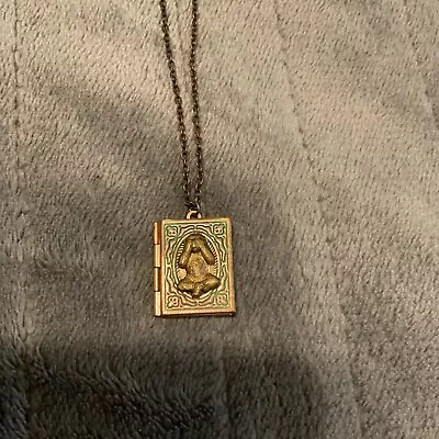 Wise Monkey Vintage  See No Evil  Copper W/ Patina Book Locket Pendant Necklace • $4.99