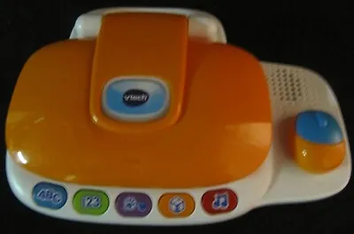 VTech Orange And White Tote N Go Laptop Computer Letters Numbers Shapes Logic  • $14.99