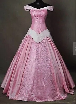 Princess Aurora Adult Costume Sleeping Beauty Cosplay Pink Dress Halloween& • $35
