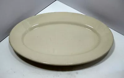 Vintage Sterling Vitrified China Desert Tan 12 1/2  Oval Restaurant Platter  • $11.99