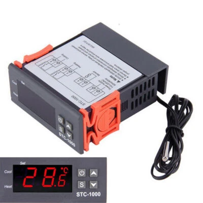 $15.99 • Buy Digital Temperature Thermostat STC-1000 Controller 12V-220V Heating Cooling LCD