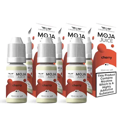 Moja Juice Vape E-Liquid Cherry 10mg Nic Salt 10ml 50/50 Pack Of 3 • £9.99