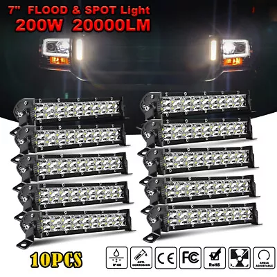 10PC 7  Inch LED Work Light Bar SPOT Flood Pods Offroad 4WD SUV Driving Fog Lamp • $96.97