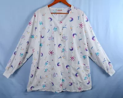 Women's Apples For Life XXL Stars And Moon Scrub Jacket • $10