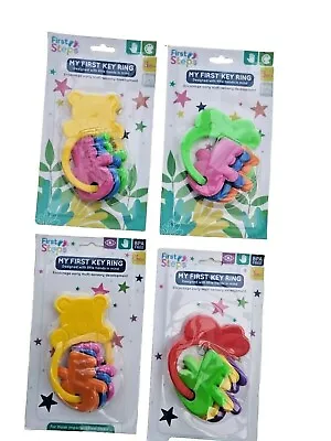 BPA FREE Fun Key Rattle Teether Baby Boy Girl Rattles Toy 6+ Month Teething • £3.85