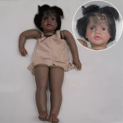 28in Painted Brown Skin Reborn Doll Kit Vinyl Lifelike Toddler Baby Doll DIY Kit • £59.99