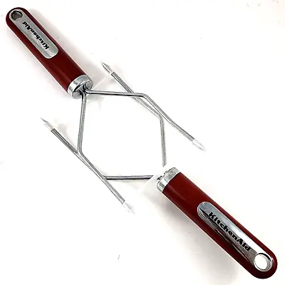 Kitchenaid Utensil Lifter Roasting Turkey Poultry Meat 10.5  Set Of 2 Red Handle • $13.87