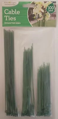 100pack Green Cable Ties 3 Assorted Sizes Plant Twist Ties Gardening  • £2.99